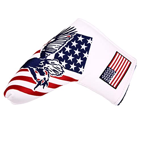 USA Eagle Embroidery Blade Putter Head Cover - Magnetic Closures, Fits Any Blade Putter