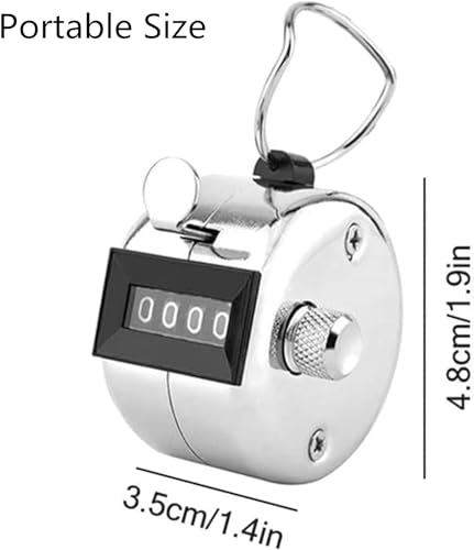 4-Digit Metal Tally Counter Clicker - 2PC Handheld Manual Counter
