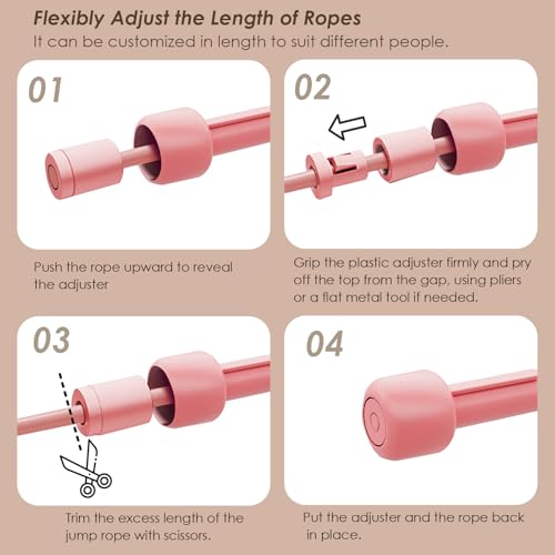 Adjustable Jump Rope Set - 2 Pack Speed Rope for Fitness - Black + Pink