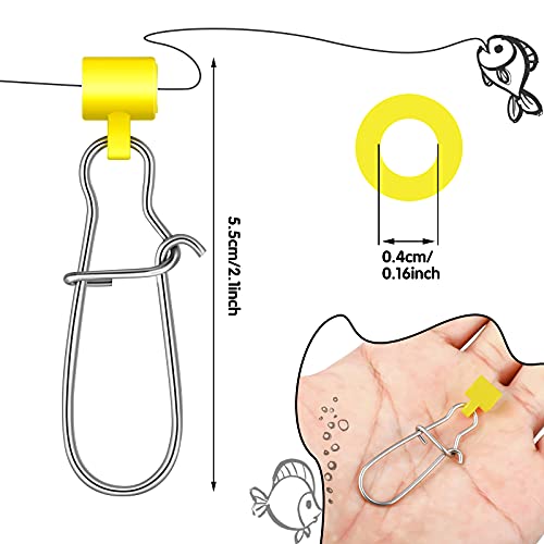 Fishing Line Sinker Slides with Duo Lock Clip - Yellow, 4.3 cm, 50 pcs