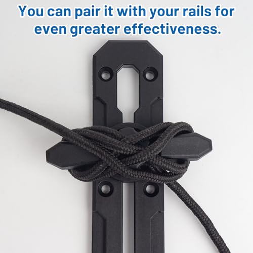 Kayak Anchor Cleat - Track Mount Rope Cleat, 1 Pack, Black