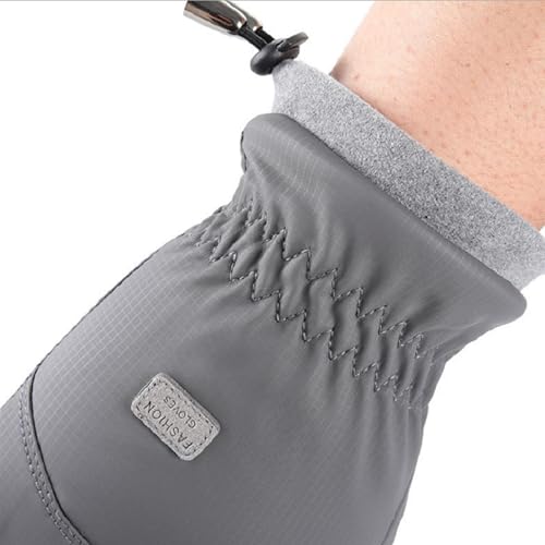 Winter Touchscreen Gloves for Men - Thermal, Water-Repellent, Medium/Dark Grey