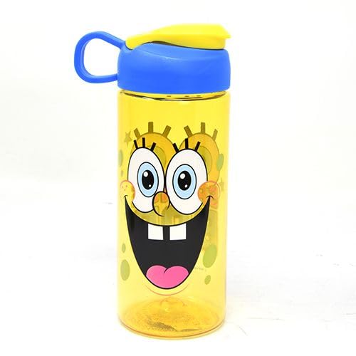 Nickelodeon SpongeBob SquarePants Kids Water Bottle Set - 16.5 Oz Reusable Plastic Drink Bottle with Stickers & Door Hanger