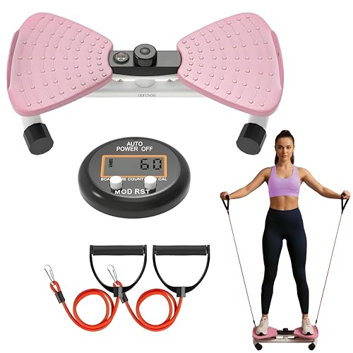 Waist Twister Board with Digital Counter & Resistance Bands - 330 lb Capacity