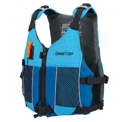 Owntop Blue Adult M/L Swim Jacket with Hydration Pack & Whistle – Water Sports