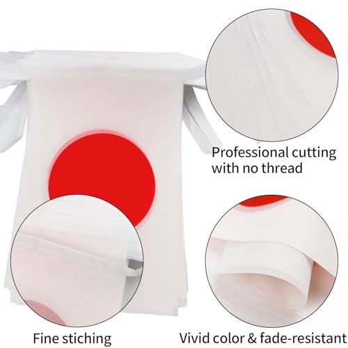 Japan Mini String Flags Banner - 30 Pre-Strung Flags