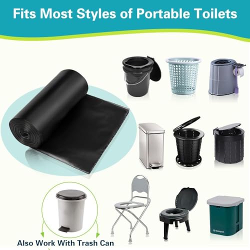 Biodegradable Portable Toilet Bags - 25 Pack for Camping