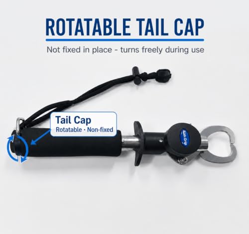 Portable Fishing Scale & Lip Gripper Tool - Black, 33 lb Capacity