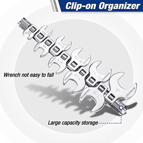WORKPRO Crowfoot SAE Wrench Set 3/8-Inch Drive, 10-Piece, Heavy-Duty