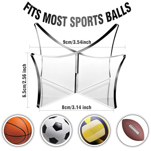 3-Piece Acrylic Basketball & Sports Ball Display Stand Set