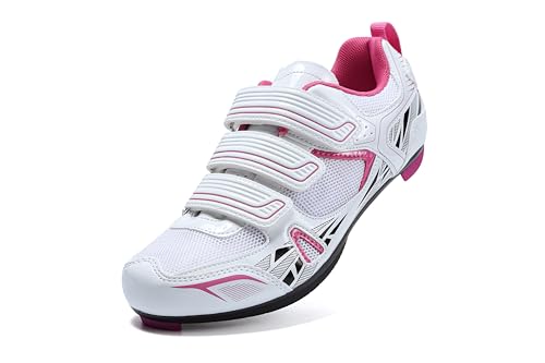 Pink Patavinity Cycling Women Shoes for Bike with Delta-Compatible Cleats - Size 8
