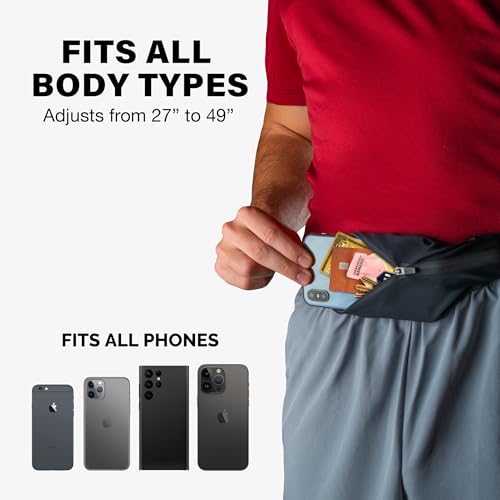 No-Bounce Running Belt for All Phones - Black | Adjustable & Comfortable