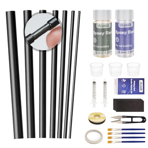 Aventik Carbon Stick Fishing Rod Repair Kit for Broken Rod – Includes Epoxy, Thread & Tools