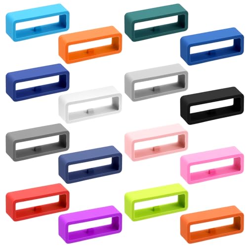 16 Pack Silicone Watch Strap Connector Rings - Multi-Color