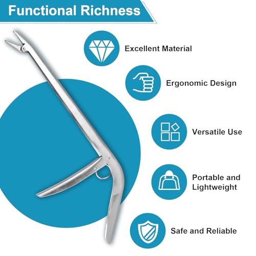 Stainless Steel Fish Hook Remover Tool - Ergonomic Saltwater Dehooker