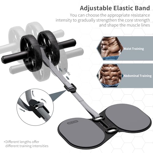 Adjustable Resistance Ab Roller Wheel with Knee Pad - Core Workout