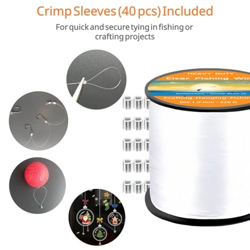 Clear Fishing Line 0.2-1 mm, Strong Invisible Nylon Wire 8-100 lb