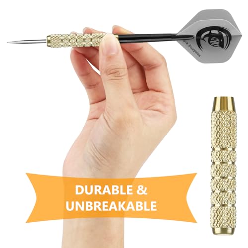 18G Steel Tip Darts Set - 18 Pack Metal Tips for Dartboard