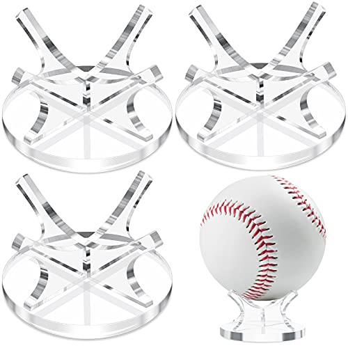 Acrylic Ball Display Stand Set - 3 Clear Holders for Sports Balls