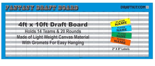 2026 Jumbo Draft Kit - 10ft Draft Board with 468 Player Labels