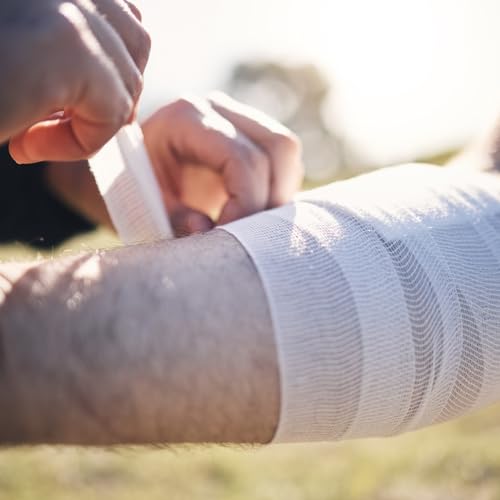 12 Pack Cotton Gauze Bandage Rolls for Wound Dressing & Support - 6cm x 4m