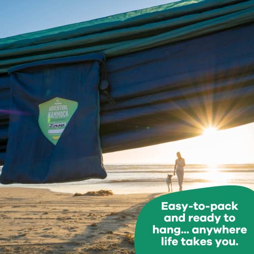 Yellow Leaf Handcrafted Parachute Hammock 400 lb Blue & Green Outdoor Camping