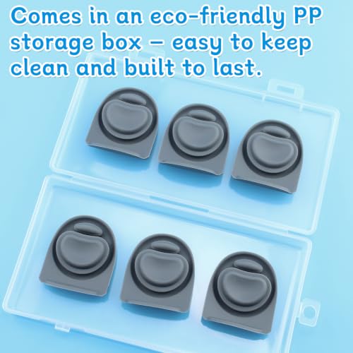 6-Pack Replacement Rubber Stoppers for Owala FreeSip Water Bottles - Grey