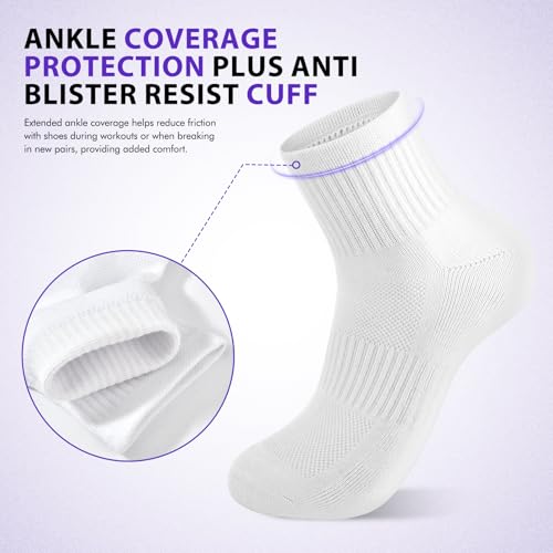Athletic Running Ankle Socks for Women - 5 Pairs, Grey