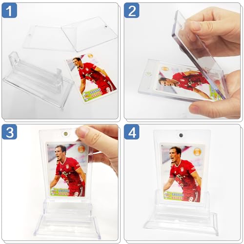 4PCS Magnetic Trading Card Holders with Acrylic Stands