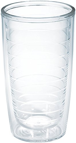 Tervis 16oz Clear Double Wall Insulated Travel Tumbler Made in USA, Keeps Drinks Hot & Cold