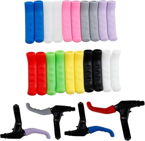 Bike Brake Lever Grip Covers - Shock Absorption Silicone - Pink