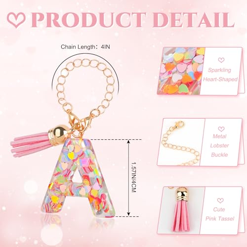 Cute Pink Letter A Keychain Charm for Stanley Cup Tumbler