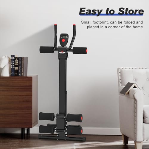 Adjustable Ab Workout Machine - Foldable Ab Trainer - Black