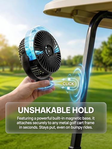 2-Pack Magnetic Golf Cart Misting Fan with 12000mAh Battery