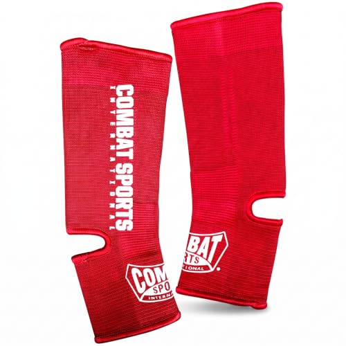 Combat Sports Muay Thai & MMA Ankle Support Sleeves - One Size, Red