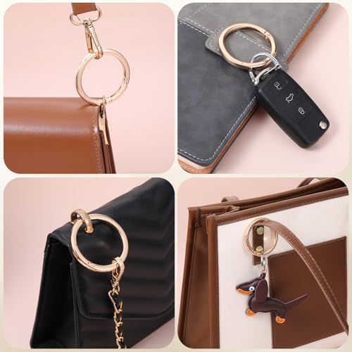 4-Piece Gold Key Rings - 2 Inch Flat Spring O-Rings
