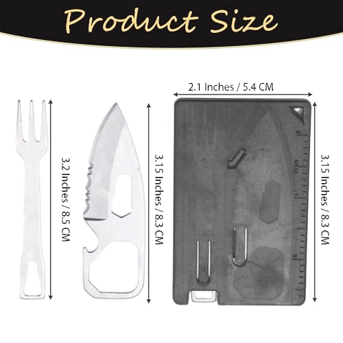 4-in-1 Pocket Credit Knife and Fork Camping Utensils - 3 Inches