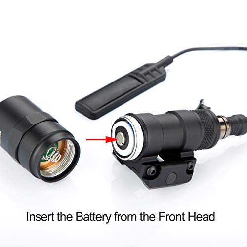 Assletes Weapon Light Picatinny Flashlight with Constant and Momentary Output, Pressure Switch, 20mm Mount Rail