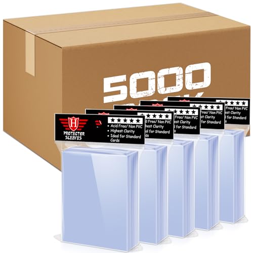 Homthy 5000 PCS Card Sleeves for Trading Cards, Clear Plastic Protectors, Fits MTG, Baseball, Football, Sports & Game Cards