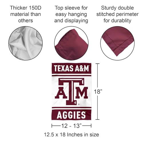 Texas A&M Aggies Garden Flag — 13x18 in Double-Sided Polyester