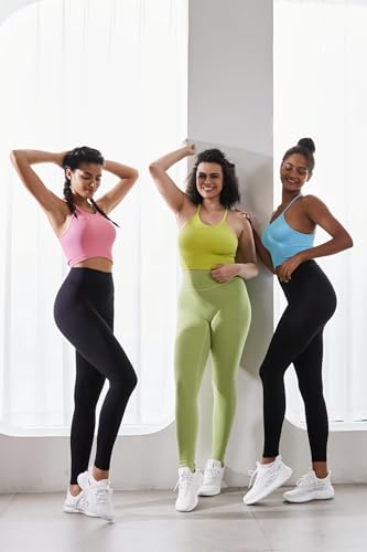 Sunzel Women's Black Lycra High Waisted Yoga Leggings 26" Inseam Medium