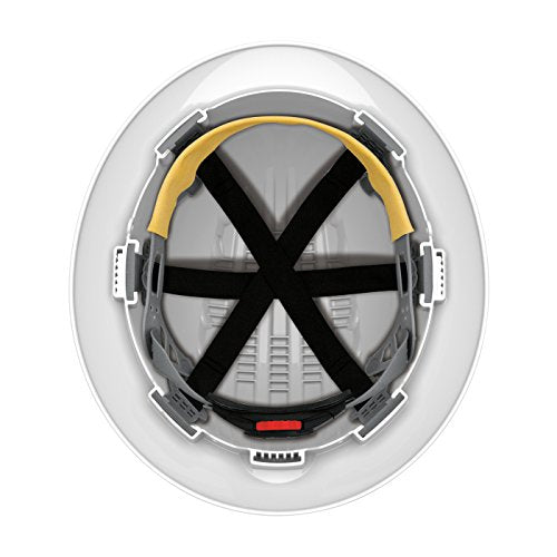 Evolution Deluxe 6161 280-EV6161-10V Full Brim Hard Hat with HDPE Shell, 6-Point Polyester Suspension and Wheel Ratchet Adjustment Vented, White