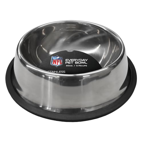 NFL Pet Feeding Bowl - Durable Stainless Steel with Anti-Skid Ring