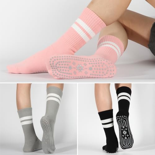 Non-Slip Pilates Grip Socks for Yoga & Barre - Multi01