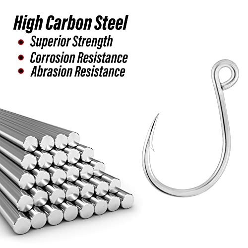 Replacement Fishing Hooks - 30 Pack Inline High Carbon Steel