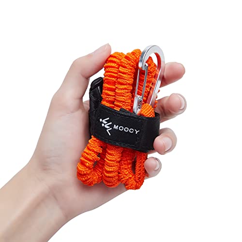 Kayak Paddle Lanyard - Stretchable Coiled Leash - Orange - 1 Pack
