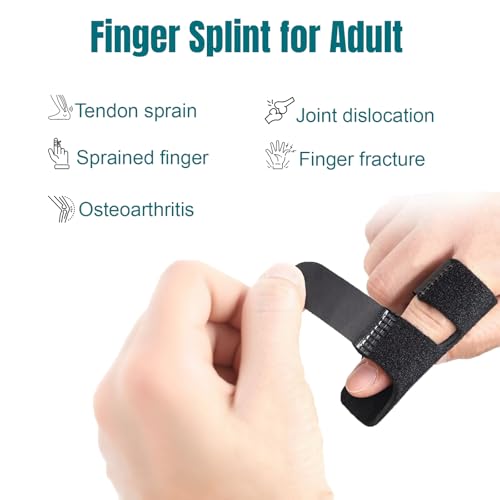Trigger Finger Splint Brace - Adjustable Support for Arthritis & Sprains - Black