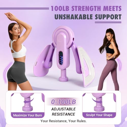 Adjustable Thigh Trainer for Women with 10-100LB Resistance - Pelvic & Core Workout Equipment