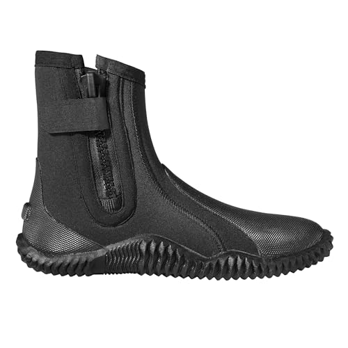 ZCCO 5mm Neoprene Diving Boots Grey Size 10 with Anti-Slip Rubber Sole