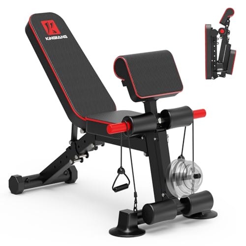 Adjustable Weight Bench - 1050lbs Capacity, Foldable Home Gym